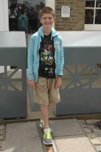 Thing 1 in a more traditional photo at the Prime Meridian.