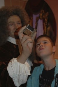 Studying a prism with Isaac Newton!