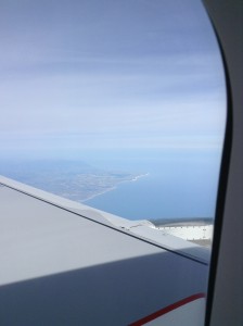 The English coastline from our plane window