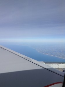 The French coastline from our plane window