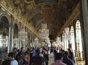 The Hall of Mirrors at Versailles, famous for many reasons, one of them being the location of the signing of the Treaty of Versailles that ended World War I.