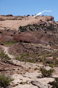 The hike we're going to take to see the "Delicate Arch" in Moab.